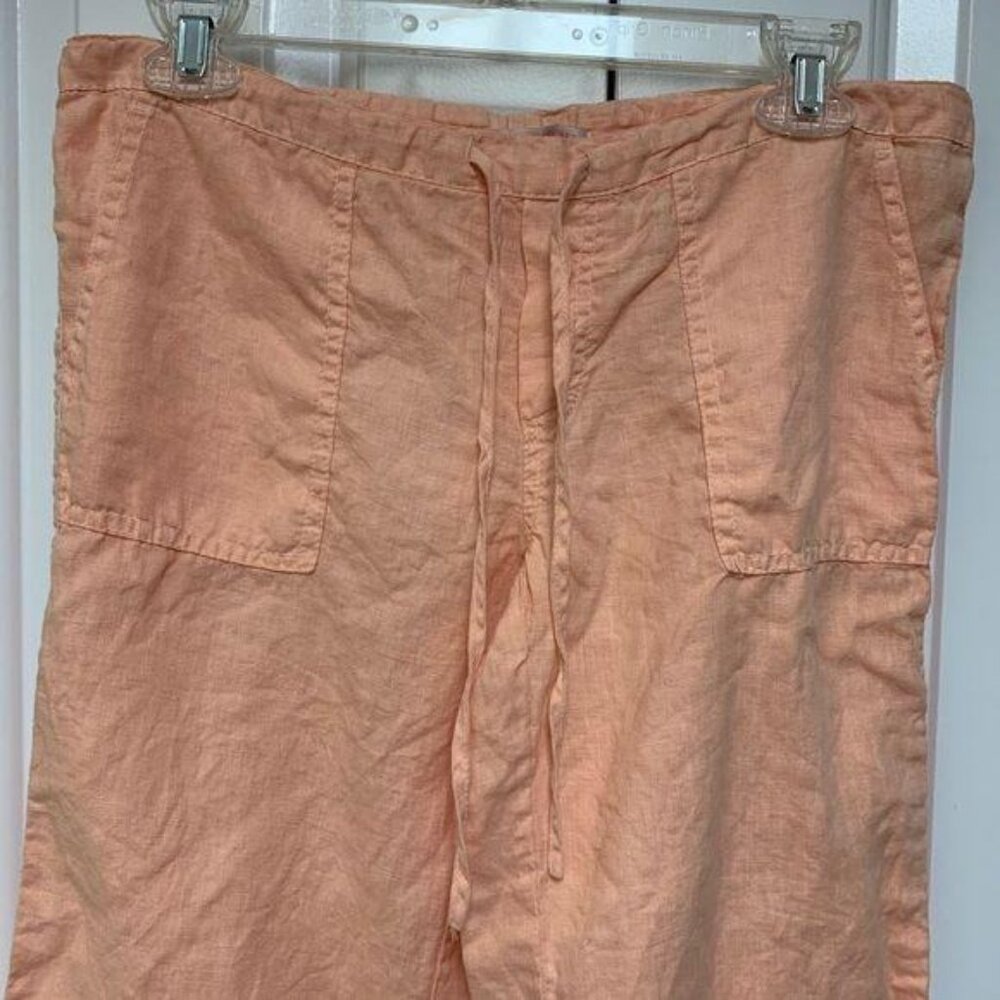 Victoria’s Secret Peach Linen Drawstring Pants Sz 2P - Picture 3 of 9